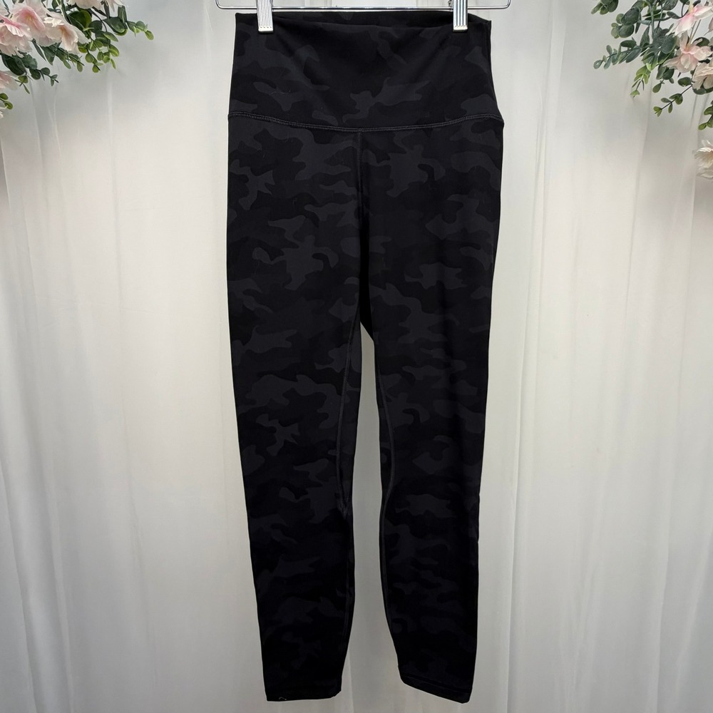 CRZ YOGA Womens Black Camo High Waisted Leggings Size M 8/10 25 Inseam Yoga Pant